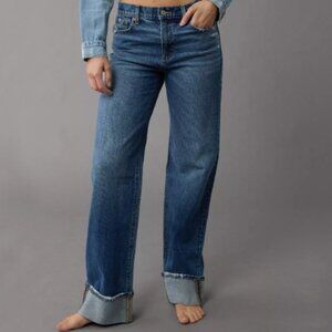 American Eagle Stretch High-Waisted Stovepipe Cuffed Jean